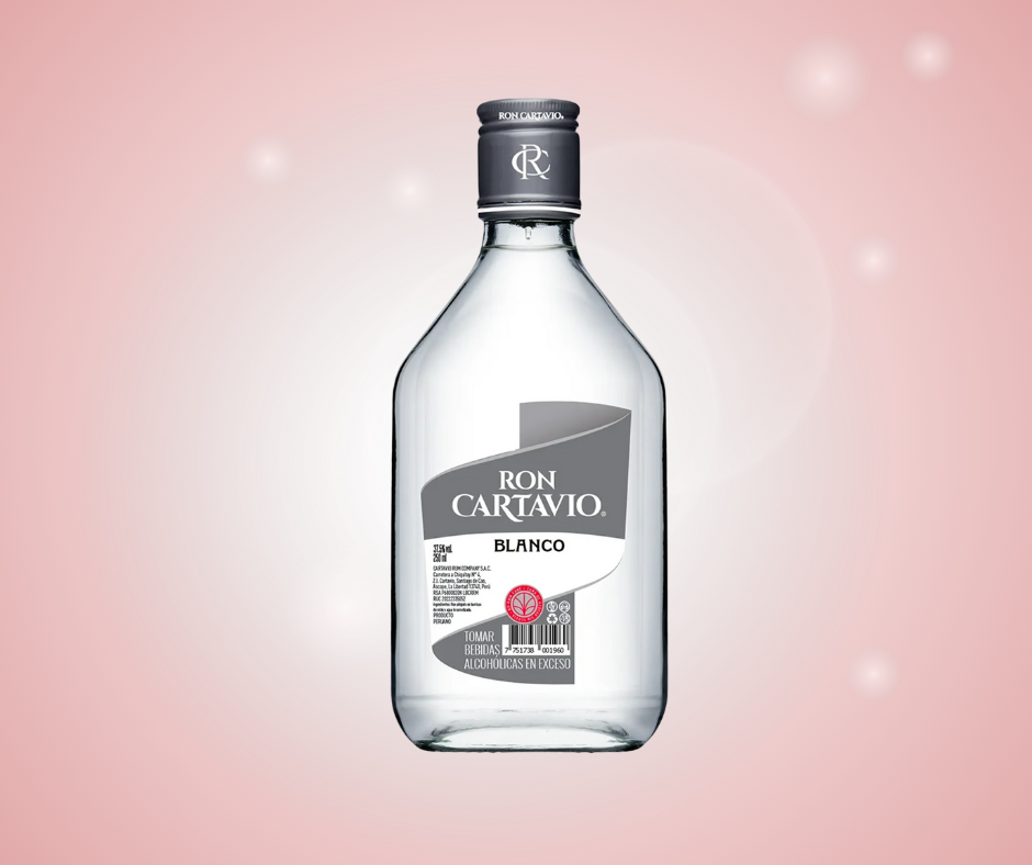 RON CARTAVIO BLANCO BOTELLA 250ML (CHATA)